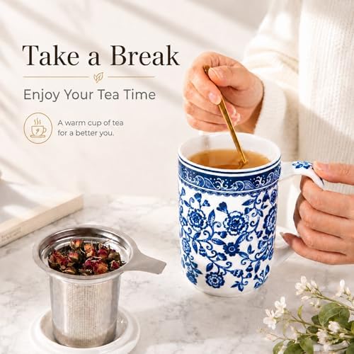 AmorArc Tea Cup With Infuser and Lid, 18oz Loose Leaf Tea Mug With Steeper - Image 6