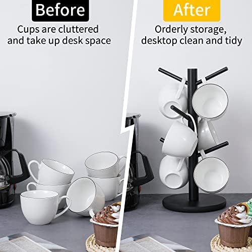 MyLifeUNIT Mug Holder Tree, Coffee Cup Holder with 6 Hooks (Black) - Image 5