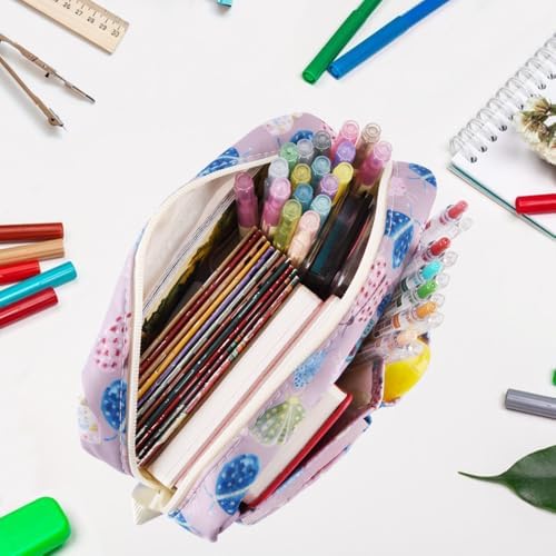 Multiple Pockets Portfolio Organizer with Zipper,Makeup Bag Pencil Pouch - Image 3