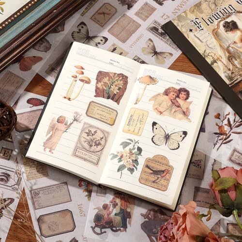 Vintage Ephemera Sticker 24 Sheets 480 precut washi Stickers Paper Journal Stickers for Adults Junk Journal Sticker Book Scrapbooking Supplies - Image 4