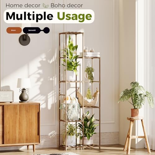 Bamworld Plant Stand Indoor Outdoor 7 Tier Tall Large Wood Plant Shelf - Image 4