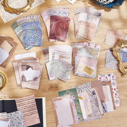 440PCS Vintage Scrapbook Supplies Kit – 360 Sheets Decorative Papers & 80Pcs Aesthetic Botanical Stickers, Retro Ephemera Pack for Journaling, Planners, DIY Collage - Image 2