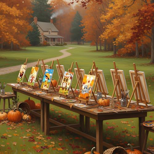 Sherr 12 Pcs Pre Drawn Canvas for Adults,Happy Autumn,8 x 10 Inch - Image 2