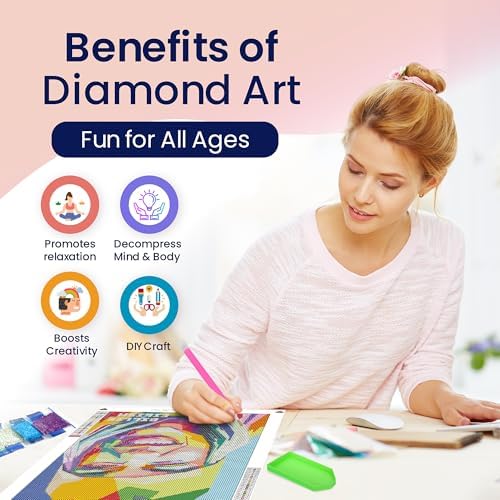 5D Diamond Art Kit for Adults Full Round Drill DIY Wall Decor Canvas 12x16 - Image 4