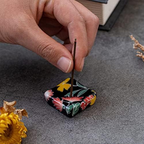 Set of 6, Small Japanese Ceramic Handmade Cute Cherry Blossom Incense Stick Holder or Incense Burner Holder, Unique Ash Catcher Inscent Tray and Decorative Gift, Home Decor 1.34 inch - Image 5
