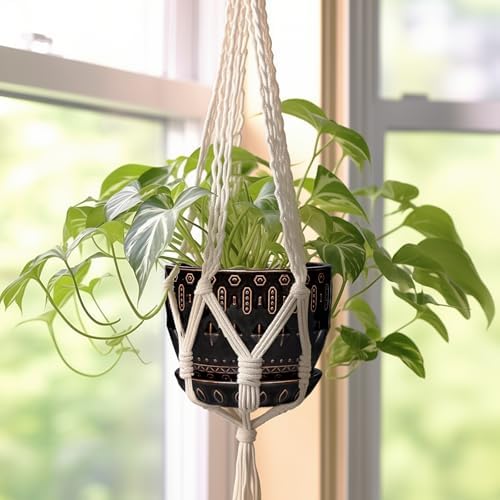 G EPGardening Ceramic Pot for Plants 5.5 Inch - Ceramic Plant Pot Indoor with Drainage Hole and Saucer, Round Boho Planter for Indoor Plants Outdoor, Housewarming Gifts, Garden Office Decor, Black - Image 6