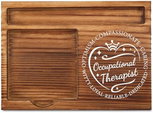 THRXOBN Desk Organizer for Occupational Therapists & Healthcare Professionals - Natural Wood with Slots for Notes, Pens, and Small Office Supplies – Practical & Stylish Workspace Solution,WSH28 by THRXOBN