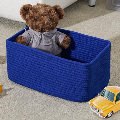 3 Pack Small Storage Baskets for Organizing, 11.8×7.8×5.1", Klein Blue - Image 2
