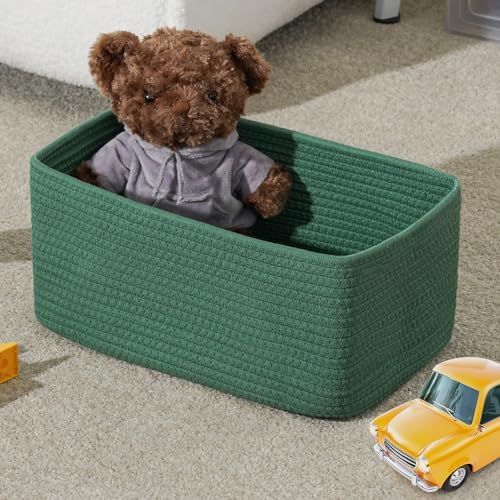 3 Pack Storage Baskets for Organizing, 13.7×9.5×6.3", Green - Image 5