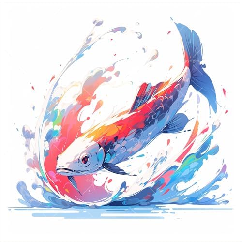 TAOPAOLAB Colorful Koi Fish Digital Painting Kit for Adults - DIY Animal Oil Painting on Canvas 7.87x7.87in, Framed Acrylic Paint Kit, Good for Beginners, Home Decor or Gift Artwork by Unknown