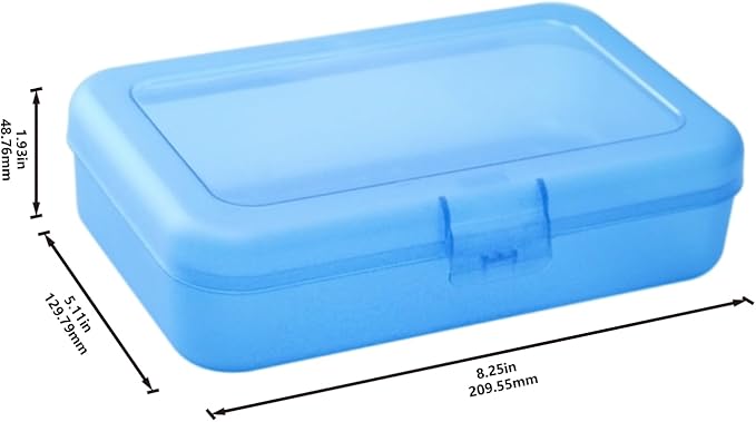 Amazon Basics Large Pencil Cases - Durable Plastic School Supply Pencil Box - Multi-Color Student Organization Cases for Office, College & Classroom Supplies (Pack of 48)