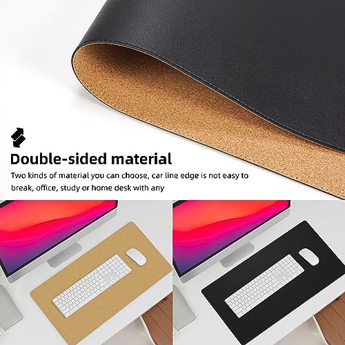 AFIING Cork Desk Mat, Black,23.6" x 13.7", Desk Pad Protector - Image 3