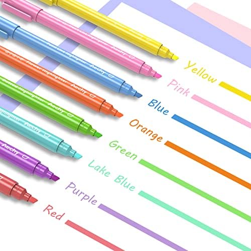 AECHY Dual Tip Curve Highlighter Pens,6 Pattern Roller & 8 Chisel Tip Pens - Image 4