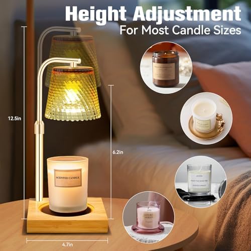 Candle Warmer Lamp with Timer, Height Adjustable Dimmable Wax Melts Warmer for Jar Candles, House Warming Home Decor Christmas Birthday Gifts for Women Mom - Image 2