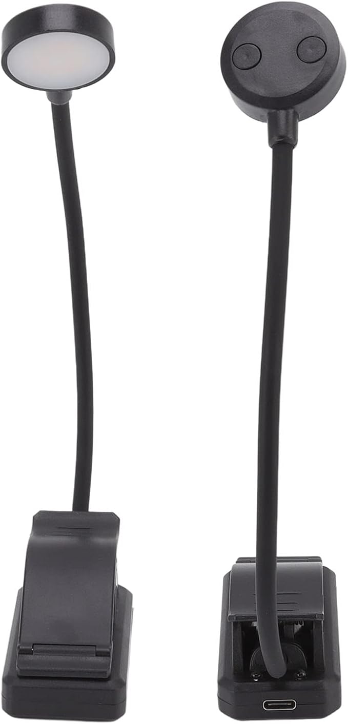 Portable USB Rechargeable Book Light, LED Desk Lamp, ClampHolder-On Reading Light with 3 Color Temperatures for Children's Room Production Display