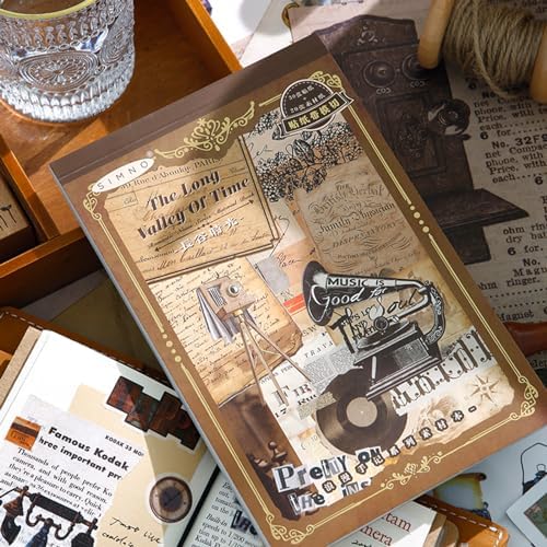 Vintage Aesthetic Stickers, 50 Sheets Washi Sticker Book for Adults, 30 Sheets Scrapbook Stickers and 20 Sheets Scrapbooking Papers for Bullet Journaling Junk Journal Supplies Ephemera Sticker - Image 6