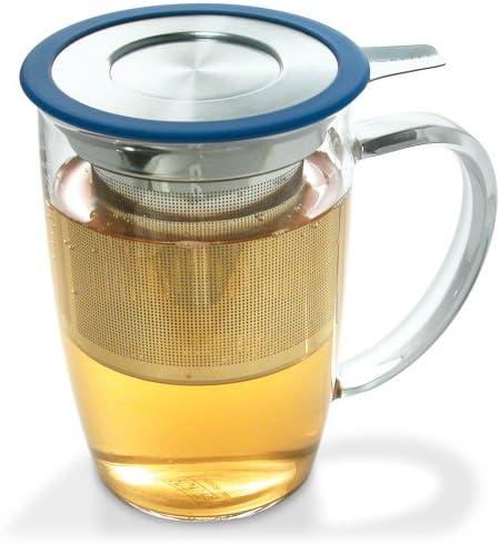 FORLIFE NewLeaf Glass Tea 16-Ounce Mug with Infuser and Lid, Marine by Unknown