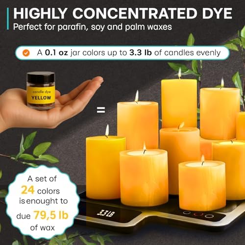 Candle Wax Dye for Soy Candle Making - 24 Color Chips in Jars - Image 5