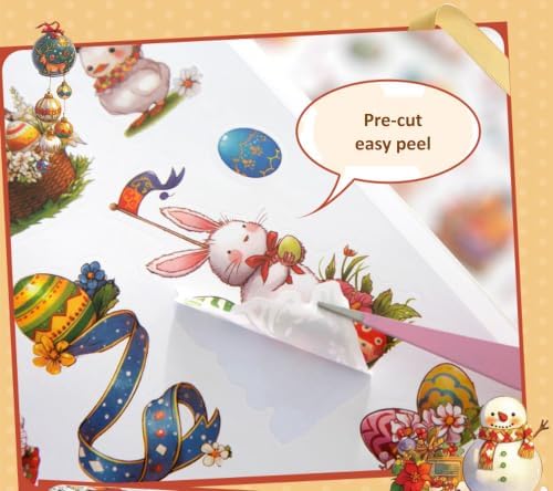 Holiday Sticker Book, Cartoon Stickers Book with Art Coated Paper Creative Activity Stickers for Adults, DIY Scrapbooking Phone Cases Laptops Party Gifts (Holidays) - Image 4