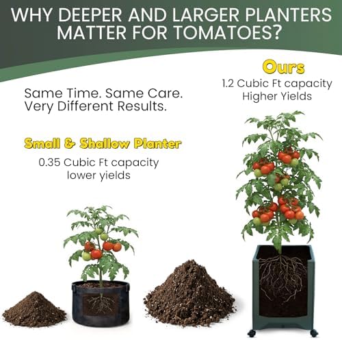 Tomato Planter Pot Tomato Box Raised Garden Bed 56.5" Tall Self-Watering and Water Indicator Planter for Tomato Outdoor Indoor Metal Trellis for Climbing Plants Large Reservoir-1 planter-not 2 - Image 4