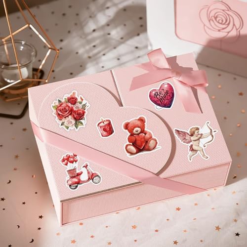 200 Pcs Valentines Day Heart Stickers for Journals Cards Gift Wrapping Scrapbooks DIY Crafts, Heart Stickers,Pink Red Love Theme Premium Craft Supplies - Image 5