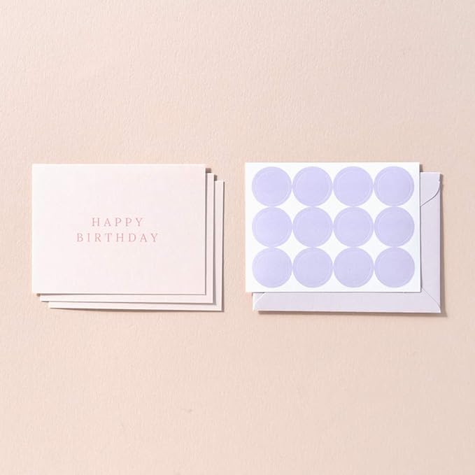 Monolike Day-by-day Card, Happy birthday - Mix 36 Mini Single cards, 36 envelopes, 36 stickers Package