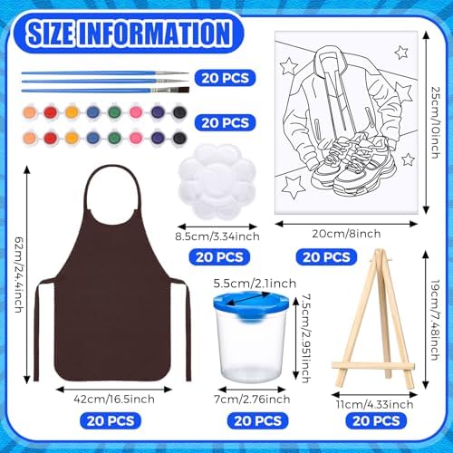 Sherr 140 Pcs 20 Set Pre Drawn Canvas Painting Kit, Vintage - Image 2