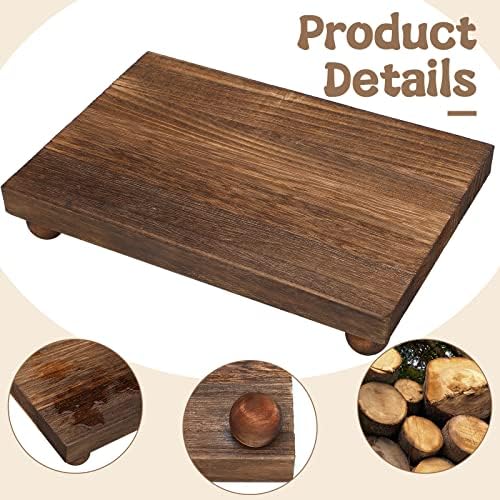 Amyhill Wood Pedestal Stand Riser Decor,Classic,Dark Brown,12 X 7 Inch - Image 3