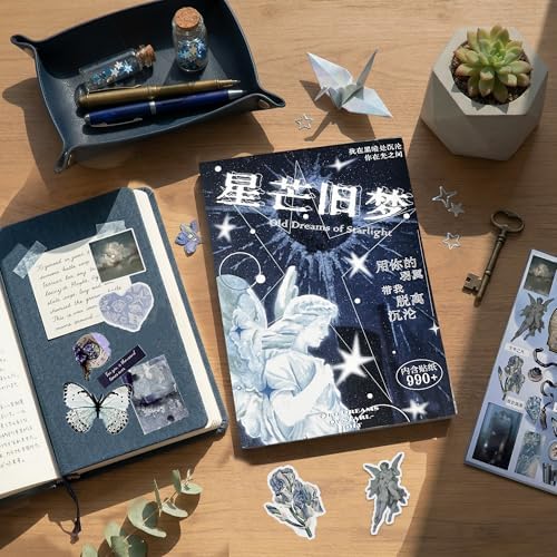 Vintage Dreamcore Sticker Book for Adults, 30 Sheets Aesthetic Scrapbook Sticker Books, Vintage Dark Academia Decorative Washi Photo Stickers for Journal Planners Craft DIY（Dreamcore 6） - Image 3