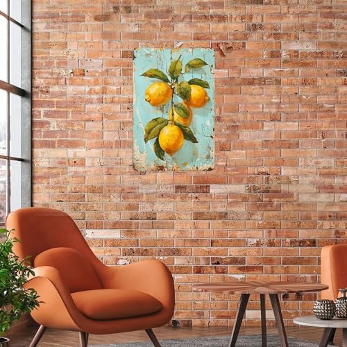 Retro Lemons Metal Signs Botanical Theme Flower Bunch Vintage Tin Signs for Rustic French Country,Bathroom,Garden,Farmhouse Bar Cafe Wall Decor, Gifts for Women, 8 x 12 inches (Lemons) - Image 5