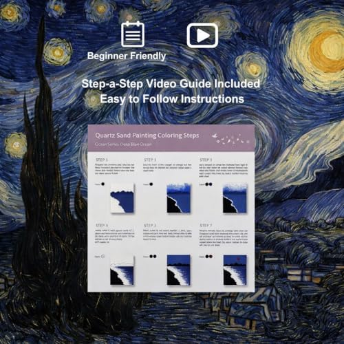 Dumblings 3D Painting Kit – DIY Coloring with Acrylic Paints & Brushes, Relaxing Mindful Craft for Home Decor or Fridge Magnet, Gift for Kids & Adults (3D Painting kit - Starry Night) - Image 4