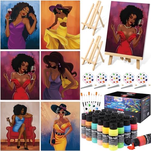 AmazingSpark 62 Pcs 6 Sets Paint Sip Kit for Adults, Elegant Lady by Unknown