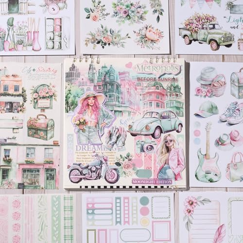 YagCu Journaling Stickers, Breezy Holiday Scrapbook Sticker Book, Junk Journal Supplies, Pre-Cut Aesthetic Scrapbooking for Adults, Decorative Ephemera Bullet Planner Arts Craft Collage - Image 3