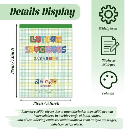 2600Pcs Magazine Letter Stickers Book for Scrapbook Album, Vintage Ransom Alphabet Stickers for Journaling, Scrapbook Supplies and Book Decor with 40 Sheets Pre-Cut Viny - Image 5