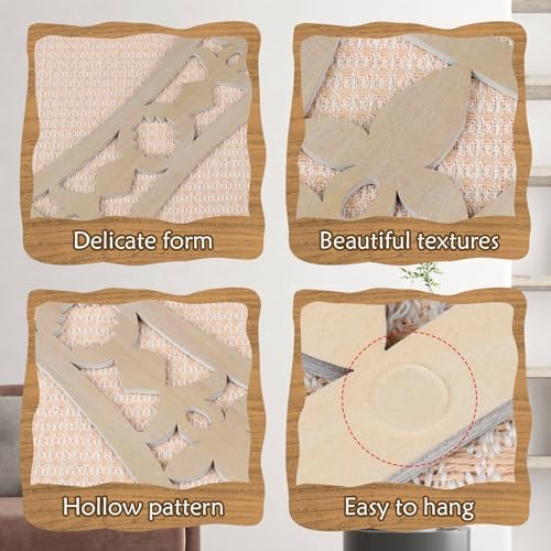 Zzbakress 2 Pcs Mid Century Modern Wall Decor Wooden Abstract Geometric Art for Home Living Room Bedroom (Style Q) - Image 4