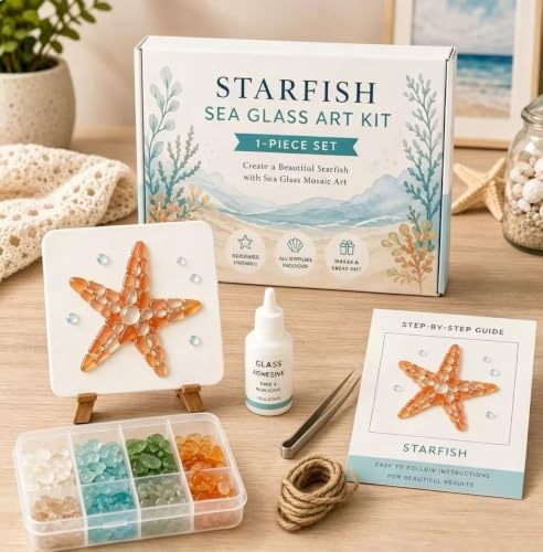 LWLQCZJ Sea Glass Art Kit - DIY Fun Craft Kit for Adults, Beginner Friendly (Starfish) - Image 3