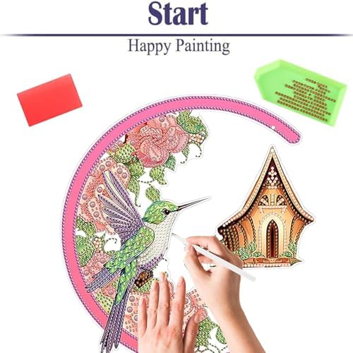 Diamond Painting Kits for Adults Beginners, 5D Full Drill Bird Crystal Art Desktop Ornament, DIY Single Sided Home Office Desk Decor, Creative Craft Gift Set with Tools - Image 6