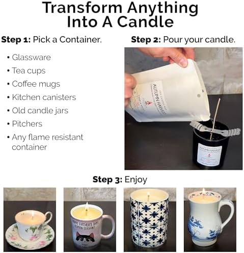Phoenix Wick Candle Making Kit – Transform Anything Into A Candle – Candle Making Kit with Wick + 7oz Wax (Cozy Fireplace Scent) - Image 2