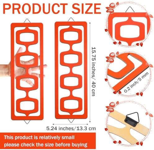 CroBlissful 2pcs Mid Century Modern Wall Art Geometric Wall Decor, Orange - Image 2