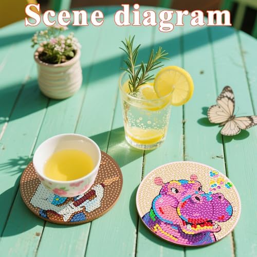 DOTSOPS 8 Pcs Animal Diamond Painting Coasters for Beginners with Holder - Image 5