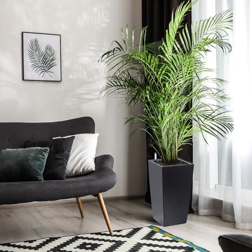 Garvee 16" Tall Planters Set of 2, Outdoor＆Indoor Planter Pots, Black - Image 6