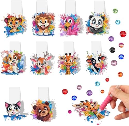 BIGRIMA 10pcs Magnetic Diamond Painting Bookmarks Kit,DIY 5D Diamond Art Magnetic Bookmarks for Book Lovers,Handmade Rhinestone Reading Accessories,Aesthetic Craft Kit for Adults Beginners Gift by Unknown