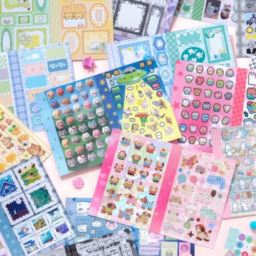 Japanese Sticker Book for Scrapbooking,Kawaii Pets Stickers for Journaling - Image 3