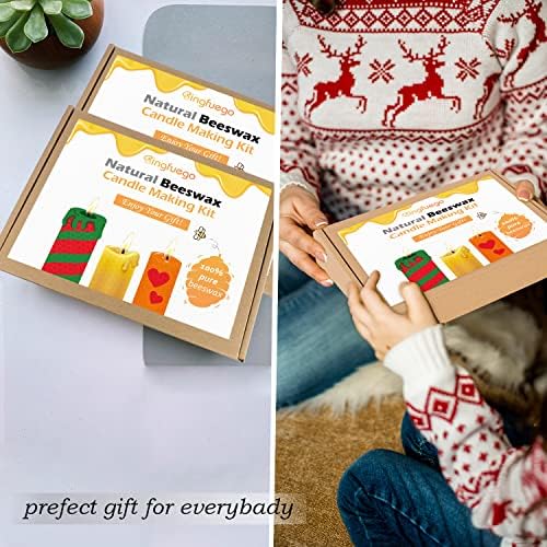 Bingfuego Beeswax Candle Making Kit for Beginners-12 Beeswax Sheets for Candle Making Rolling Kits, Natural Beeswax Candle Making Kit (Classic Color, 10 x 8 inch) - Image 4
