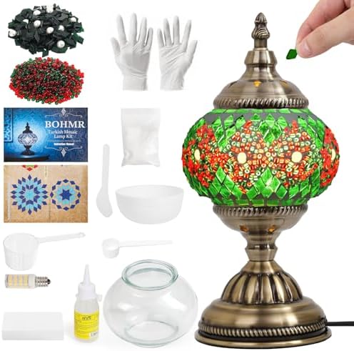 DIY Turkish Mosaic Lamp Kit for Adults & Teens, 5.2" Shade, Green by YourVisionOurPrecision