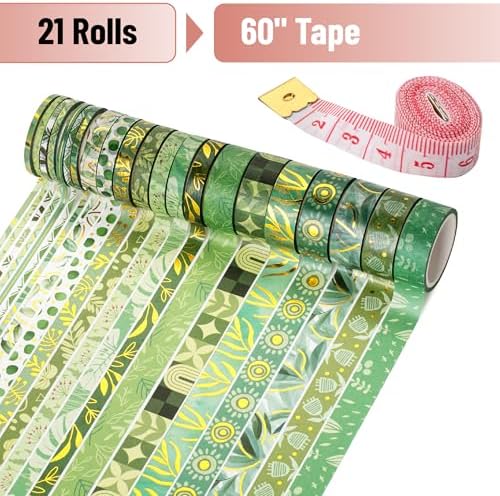 Mr. Pen- Washi Tape Set, 21 Rolls, Assorted Sizes, 5.5 Yards/Roll - Image 2