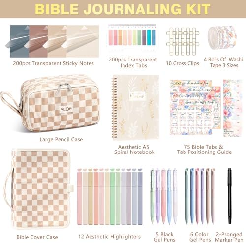 Bible Study Supplies Journaling Annotation Kit w/Bible Cover Case for Women - Image 2