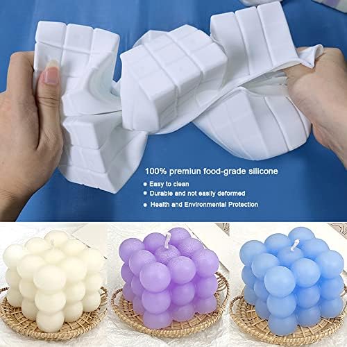 Candle Molds for Bubble Candle Making, 6 Cavity Bubble Candle Silicone Molds for Soap Making, Bubble Cake Mold for Soy Wax, Cake Baking Dessert Mousse, Homemade Ornaments DIY Craft - Image 3