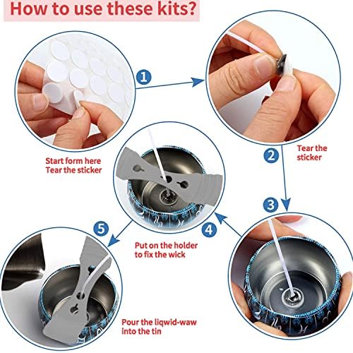 Candle Making Kit, DIY Candle Making Kits for Adults Beginners Include 50 Candle Wicks, 56 Wicks Sticker, 8 Candle Tins,1 Candle Make Pouring Pot, 4 Pack Candle Wax for Making Candles, Colorful - Image 4