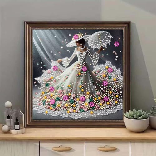 SHICERNHJ DIY Special Shape Diamond Art Kits for Adults,Elegant Lady Diamond Painting Kits for Beginners,5D Diamond Dot Painting Crystal Rhinestones for Adults Home Decor 12x12Inch - Image 2